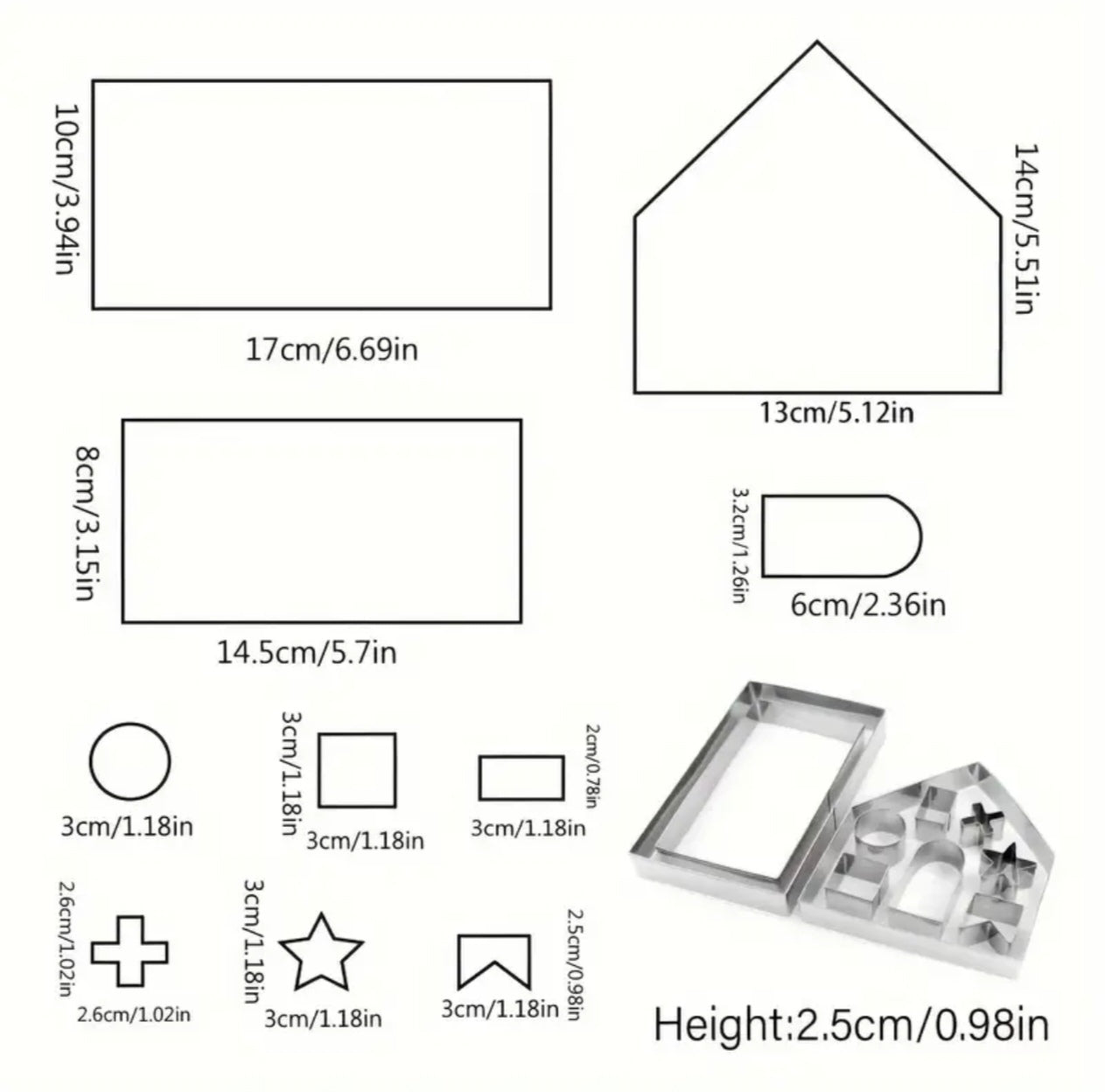 Gingerbread House Cookie Cutter Set Large